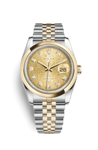 Rolex Datejust 36 Rolesor Yellow Domed / Jubilee / Champagne Computer 116203-0173