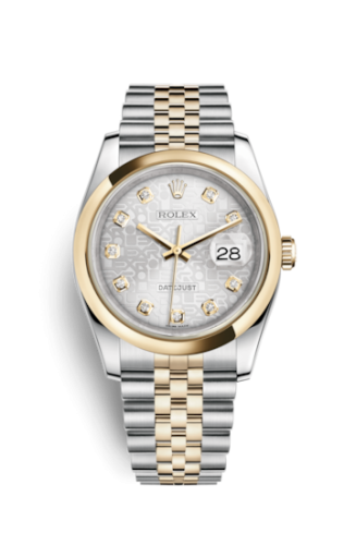 Rolex Datejust 36 Rolesor Yellow Domed / Jubilee / Silver Computer 116203-0177
