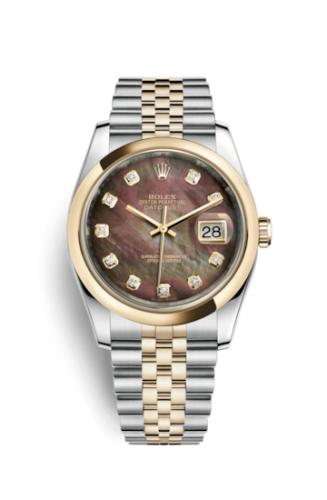 Rolex Datejust 36 Rolesor Yellow Domed / Jubilee / Brown MOP 116203-0181