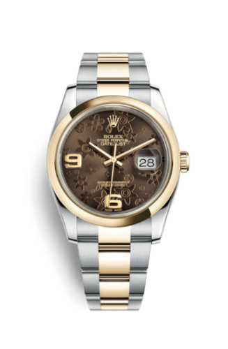 Rolex Datejust 36 Rolesor Yellow Domed / Oyster / Bronze Floral 116203-0188