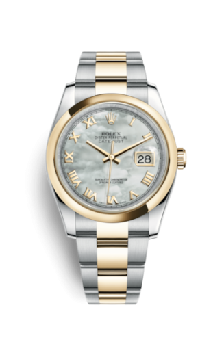 Rolex Datejust 36 Rolesor Yellow Domed / Oyster / MOP Roman 116203-0190
