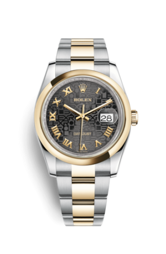 Rolex Datejust 36 Rolesor Yellow Domed / Oyster / Black Computer Roman 116203-0191