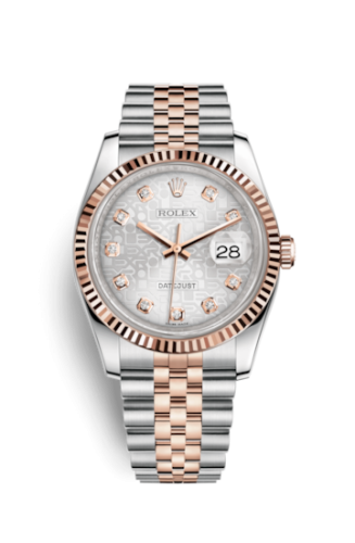 Rolex Datejust 36 Rolesor Everose Fluted / Jubilee / Silver Computer 116231-0059