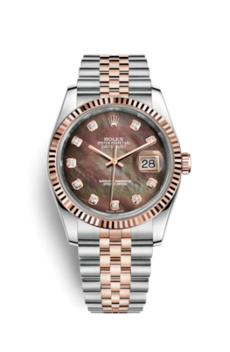 Rolex Datejust 36 Rolesor Everose Fluted / Jubilee / Black MOP 116231-0061