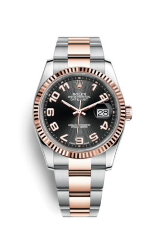 Rolex Datejust 36 Rolesor Everose Fluted / Oyster / Black Arabic 116231-0066