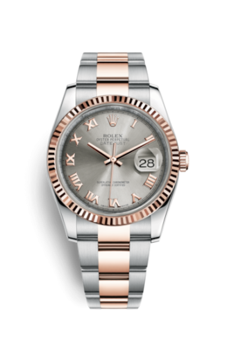 Rolex Datejust 36 Rolesor Everose Fluted / Oyster / Steel Roman 116231-0069