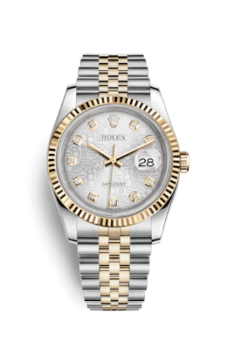 Rolex Datejust 36 Rolesor Yellow Fluted / Jubilee / Silver Computer 116233-0156