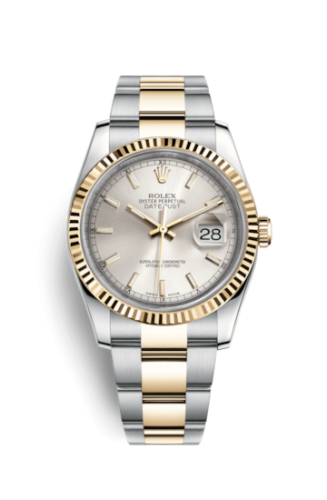 Rolex Datejust 36 Rolesor Yellow Fluted / Oyster / Silver 116233-0169