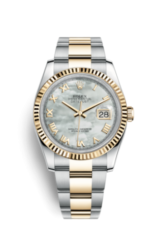 Rolex Datejust 36 Rolesor Yellow Fluted / Oyster / MOP Roman 116233-0176