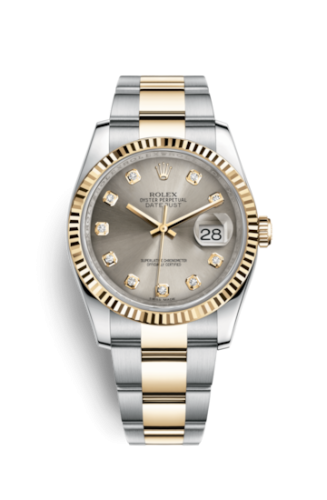 Rolex Datejust 36 Rolesor Yellow Fluted / Oyster / Steel Diamonds 116233-0181