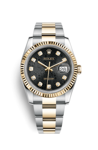 Rolex Datejust 36 Rolesor Yellow Fluted / Oyster / Black Computer 116233-0189