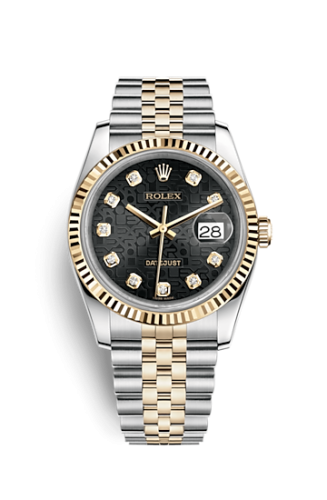 Rolex Datejust 36 Rolesor Yellow Fluted / Jubilee / Black Computer 116233-0208