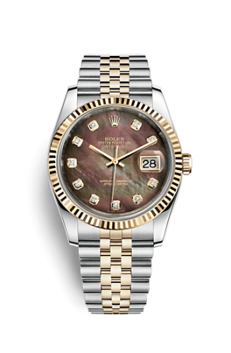 Rolex Datejust 36 Rolesor Yellow Fluted / Jubilee / Black MOP 116233-0212