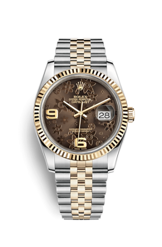 Rolex Datejust 36 Rolesor Yellow Fluted / Jubilee / Bronze Floral 116233-0213