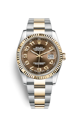 Rolex Datejust 36 Rolesor Yellow Fluted/ Oyster / Bronze Arabic 116233-0220