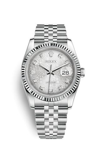 Rolex Datejust 36 Stainless Steel Fluted / Jubilee / Silver Computer 116234-0087