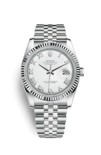 Rolex Datejust 36 Stainless Steel Fluted / Jubilee / White Roman 116234-0089