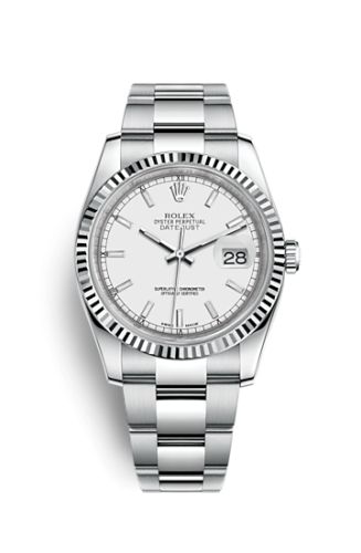 Rolex Datejust 36 Stainless Steel Fluted / Oyster / White 116234-0127