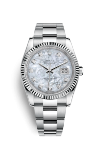 Rolex Datejust 36 Stainless Steel Fluted / Oyster / Pink MOP 116234-0130