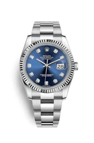 Rolex Datejust 36 Stainless Steel Fluted / Oyster / Blue Diamond 116234-0134