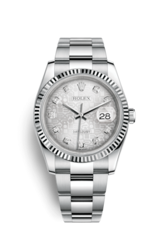 Rolex Datejust 36 Stainless Steel Fluted / Oyster / Silver Computer 116234-0135