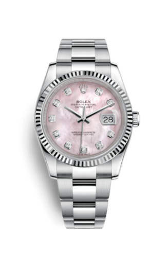 Rolex Datejust 36 Stainless Steel Fluted / Oyster / Pink MOP 116234-0150