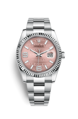 Rolex Datejust 36 Stainless Steel Fluted / Oyster / Pink Wave 116234-0154
