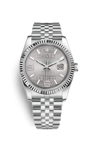 Rolex Datejust 36 Stainless Steel Fluted / Jubilee / Rhodium Wave 116234-0159