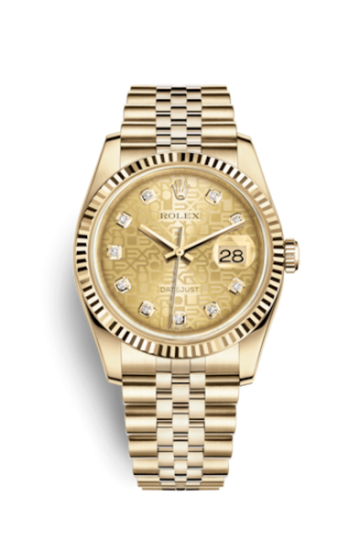 Rolex Datejust 36 Yellow Gold Fluted / Jubilee / Champagne Computer 116238-0058