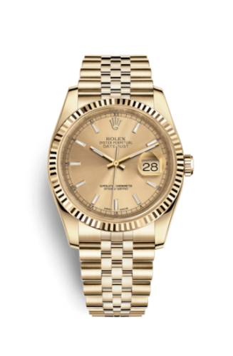 Rolex Datejust 36 Yellow Gold Fluted / Jubilee / Champagne 116238-0059