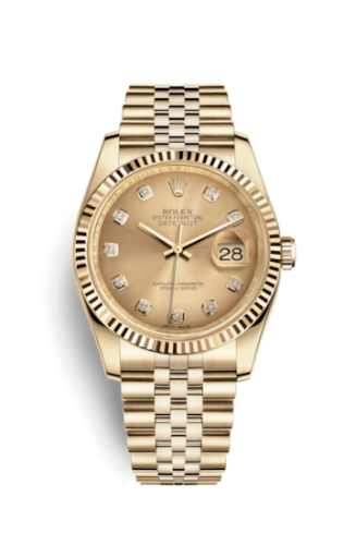Rolex Datejust 36 Yellow Gold Fluted / Jubilee / Champagne Diamonds 116238-0061