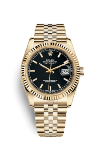 Rolex Datejust 36 Yellow Gold Fluted / Jubilee / Silver 116238-0074
