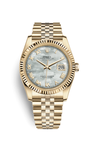Rolex Datejust 36 Yellow Gold Fluted / Jubilee / MOP Roman 116238-0077