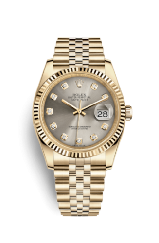 Rolex Datejust 36 Yellow Gold Fluted / Jubilee / Rhodium Diamonds 116238-0079