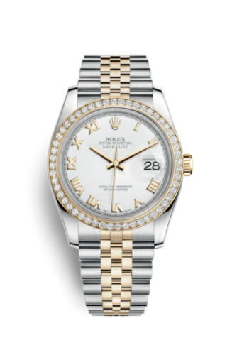 Rolex Datejust 36 Rolesor Yellow Diamond / Jubilee / White Roman 116243-0001