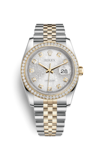 Rolex Datejust 36 Rolesor Yellow Diamond / Jubilee / Silver Computer 116243-0002