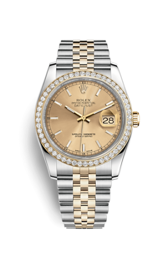 Rolex Datejust 36 Rolesor Yellow Diamond / Jubilee / Champagne 116243-0003