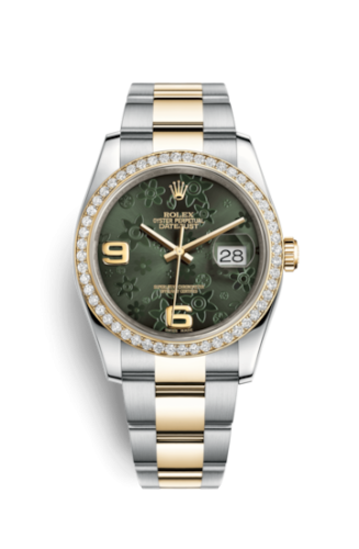 Rolex Datejust 36 Rolesor Yellow Diamond / Oyster / Green Floral 116243-0006