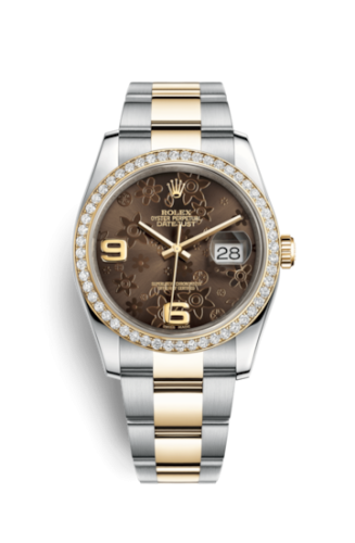 Rolex Datejust 36 Rolesor Yellow Diamond / Oyster / Bronze Floral 116243-0007