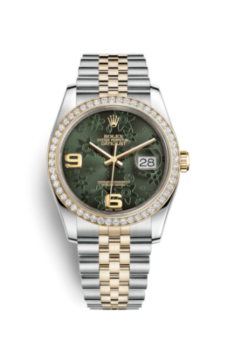 Rolex Datejust 36 Rolesor Yellow Diamond / Jubilee / Green Floral 116243-0009