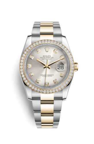 Rolex Datejust 36 Rolesor Yellow Diamond / Oyster / Silver Diamond 116243-0012