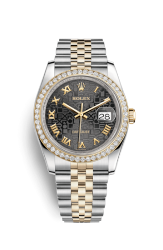 Rolex Datejust 36 Rolesor Yellow Diamond / Jubilee / Black Computer Roman 116243-0014