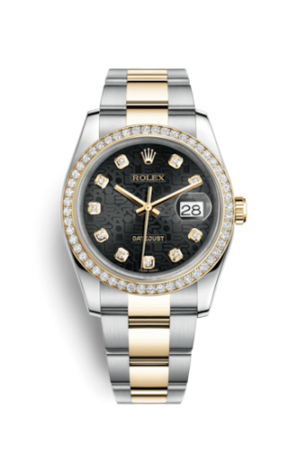 Rolex Datejust 36 Rolesor Yellow Diamond / Oyster / Black Computer 116243-0024