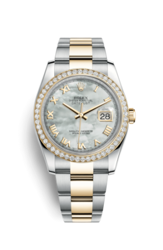 Rolex Datejust 36 Rolesor Yellow Diamond / Oyster / MOP Roman 116243-0026