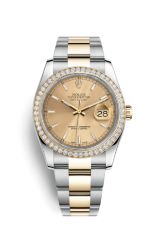 Rolex Datejust 36 Rolesor Yellow Diamond / Oyster / Champagne 116243-0030