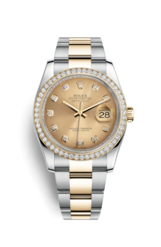 Rolex Datejust 36 Rolesor Yellow Diamond / Oyster/ Champagne Diamond 116243-0031