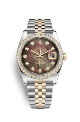 Rolex Datejust 36 Rolesor Yellow Diamond / Jubilee / Brown MOP 116243-0036