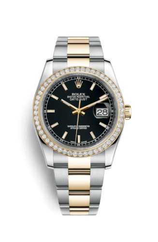 Rolex Datejust 36 Rolesor Yellow Diamond / Oyster / Black 116243-0049