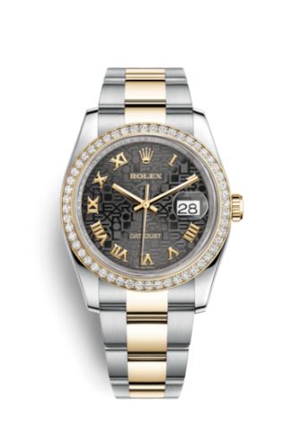 Rolex Datejust 36 Rolesor Yellow Diamond / Oyster / Black Computer Roman 116243-0050