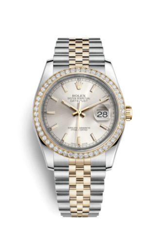 Rolex Datejust 36 Rolesor Yellow Diamond / Jubilee / Silver 116243-0061